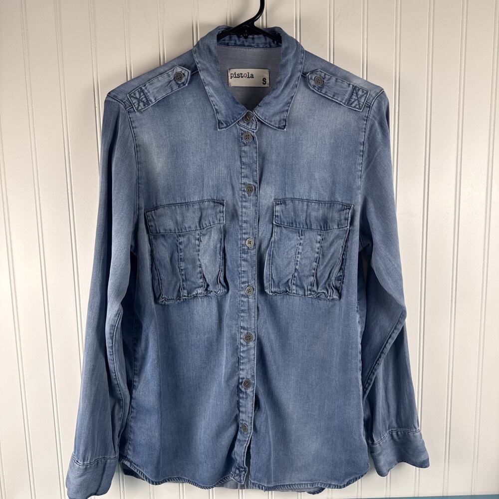 Pistola tencel Denim Shirt ladies SM boho coastal Grandma cottagecore western